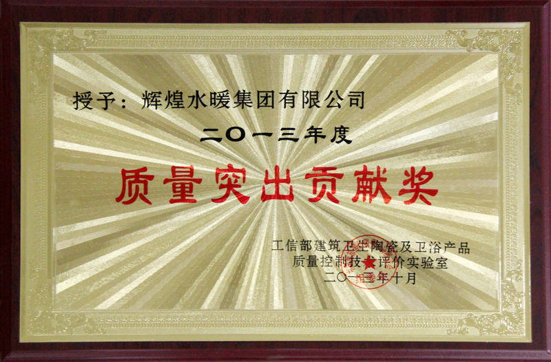 2013年度质量突出贡献奖